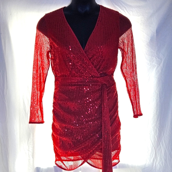 Sparlky Red Event Dress EUC - Picture 1 of 8